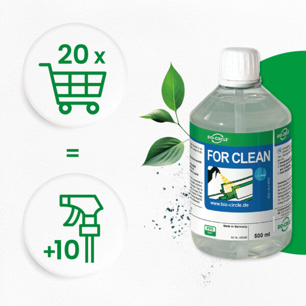 FOR CLEAN - 20 rPET bottles of 500 ml + 10 sprayers