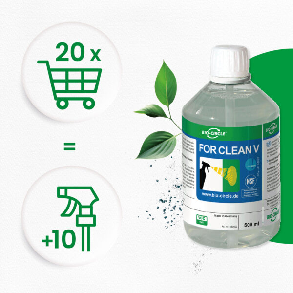 FOR CLEAN V - 20 rPET bottles of 500 ml + 10 sprayers