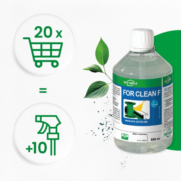 FOR CLEAN F - 20 rPET bottles of 500 ml + 10 sprayers