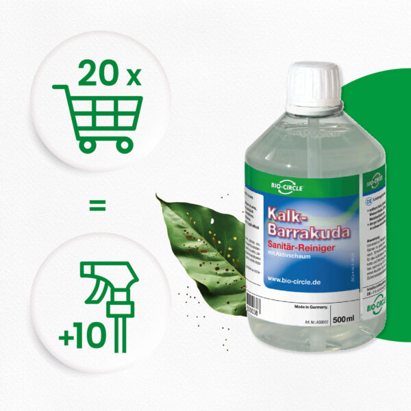 Limescale Barracuda - 20 rPET bottles of 500 ml + 10 sprayers