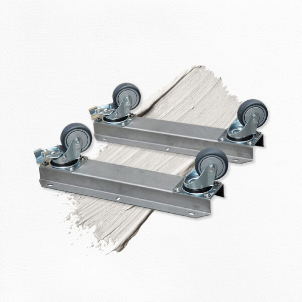 Produktbild Mobil-Set für BIO-CIRCLE GT Modelle, 2 VA-Schienen mit Stop/Lenkrollen