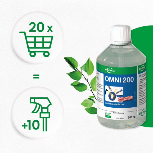 OMNI 200 - 20 rPET bottles of 500 ml + 10 sprayers
