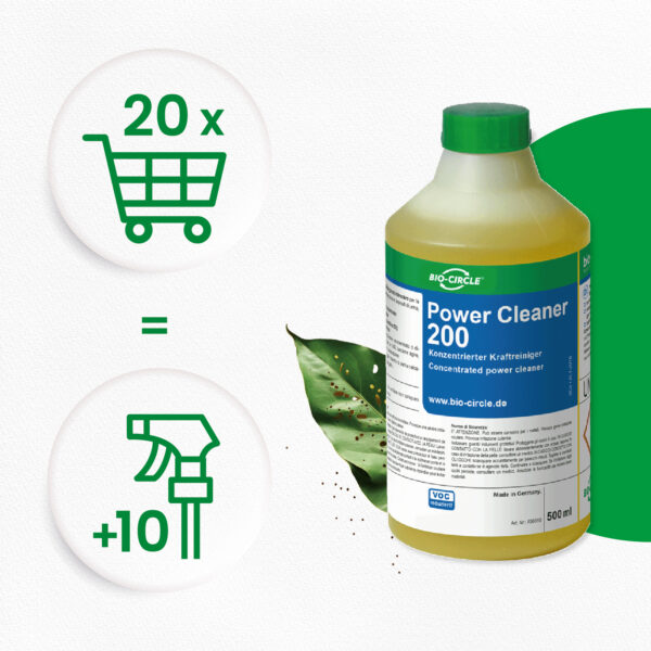 Power Cleaner 200 - 20 HDPE bottles with 500 ml + 10 sprayers