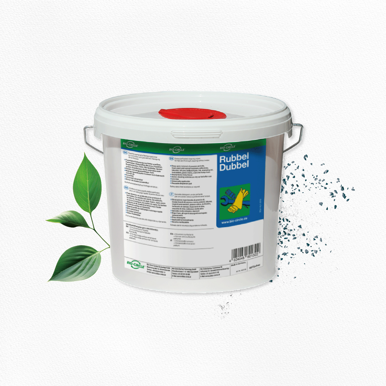 Rubbel-Dubbel_Hand_Cleaner Produktbild Rubbel-Dubbel Spender-Eimer mit 90 Tüchern