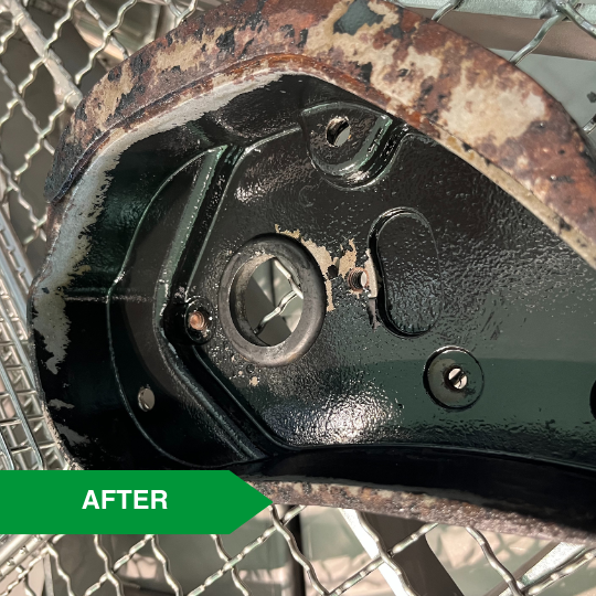 parts of a robotic lawnmower - dirt, oils, greases