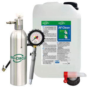 Air Force Starterset: Alu-Sprühflasche, 3 Liter Reiniger und Reifenfüller mit Adapter